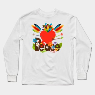 Peace heart illustration Long Sleeve T-Shirt